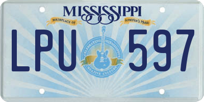 MS license plate LPU597