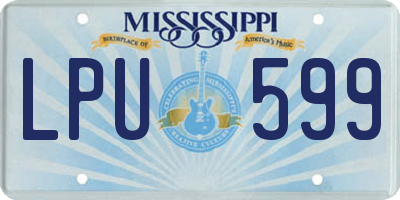 MS license plate LPU599