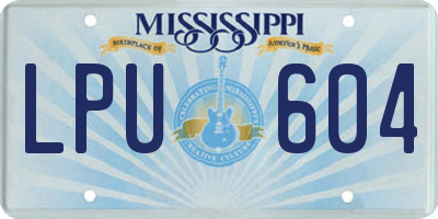 MS license plate LPU604
