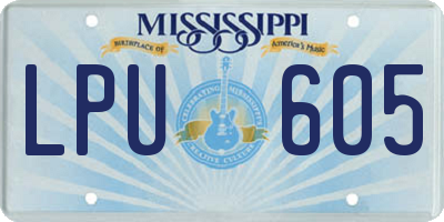 MS license plate LPU605