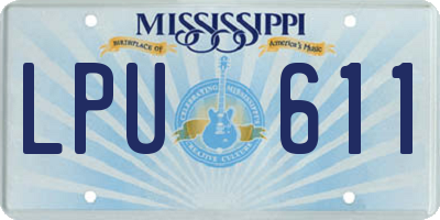 MS license plate LPU611