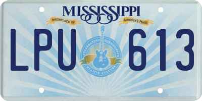 MS license plate LPU613
