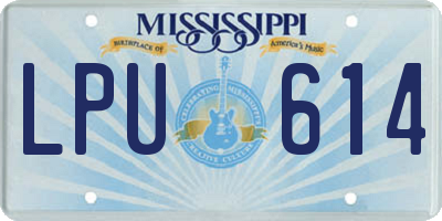 MS license plate LPU614