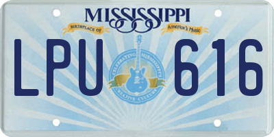 MS license plate LPU616