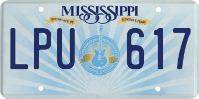 MS license plate LPU617