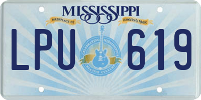 MS license plate LPU619