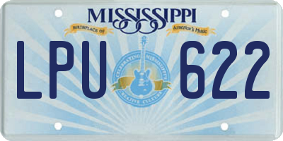 MS license plate LPU622