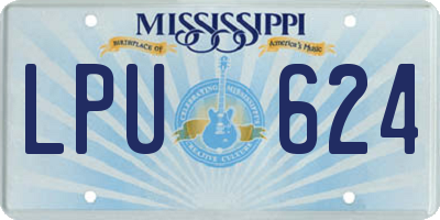 MS license plate LPU624