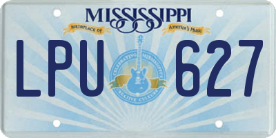 MS license plate LPU627