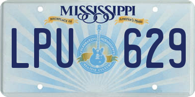 MS license plate LPU629