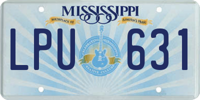 MS license plate LPU631