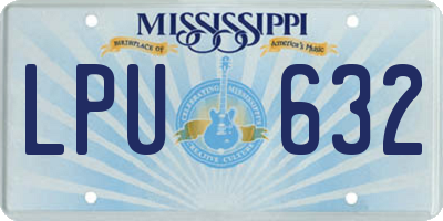MS license plate LPU632
