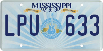 MS license plate LPU633
