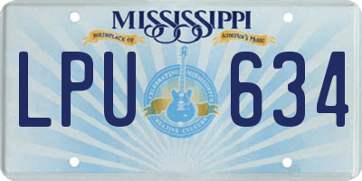 MS license plate LPU634