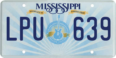 MS license plate LPU639