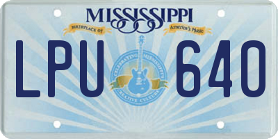 MS license plate LPU640