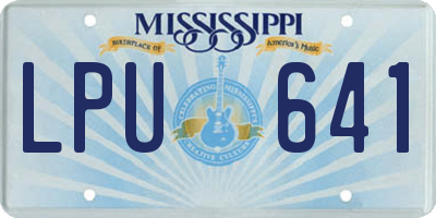 MS license plate LPU641