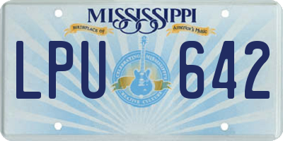 MS license plate LPU642