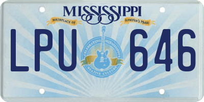 MS license plate LPU646