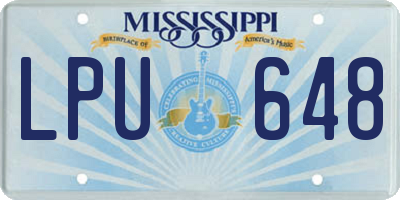 MS license plate LPU648