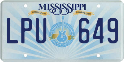 MS license plate LPU649