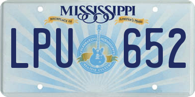 MS license plate LPU652