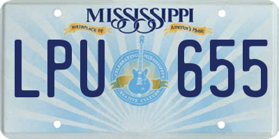 MS license plate LPU655
