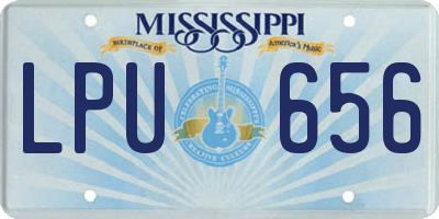 MS license plate LPU656