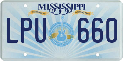 MS license plate LPU660