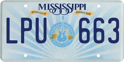 MS license plate LPU663