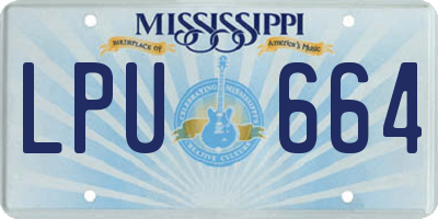 MS license plate LPU664