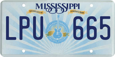 MS license plate LPU665