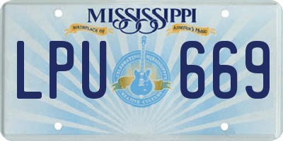 MS license plate LPU669