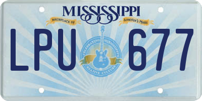 MS license plate LPU677