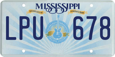 MS license plate LPU678