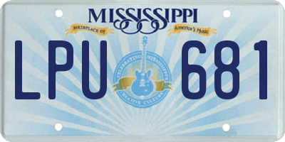 MS license plate LPU681