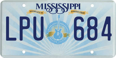 MS license plate LPU684