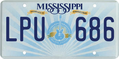 MS license plate LPU686