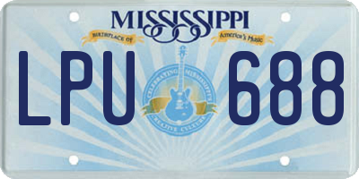 MS license plate LPU688