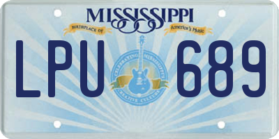 MS license plate LPU689