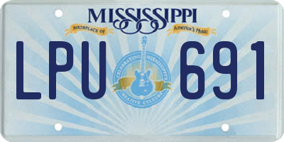 MS license plate LPU691