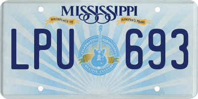MS license plate LPU693