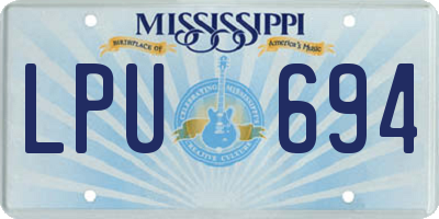 MS license plate LPU694