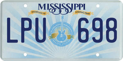 MS license plate LPU698