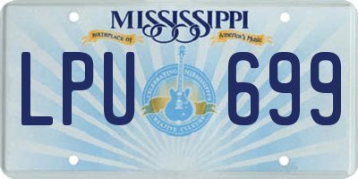 MS license plate LPU699