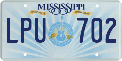 MS license plate LPU702