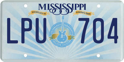 MS license plate LPU704