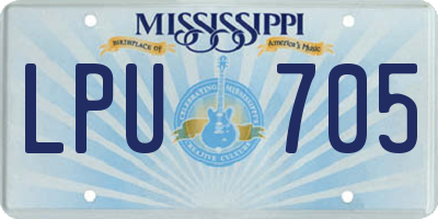 MS license plate LPU705