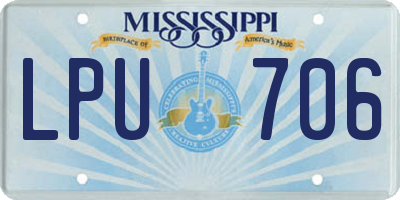 MS license plate LPU706