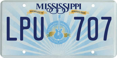MS license plate LPU707